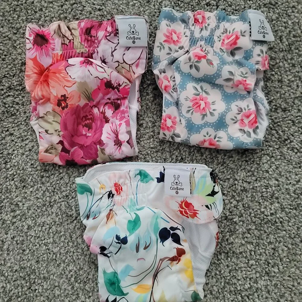 Lot of 8 Washable , Reusable Dog Diapers Various Sizes New without Tags!